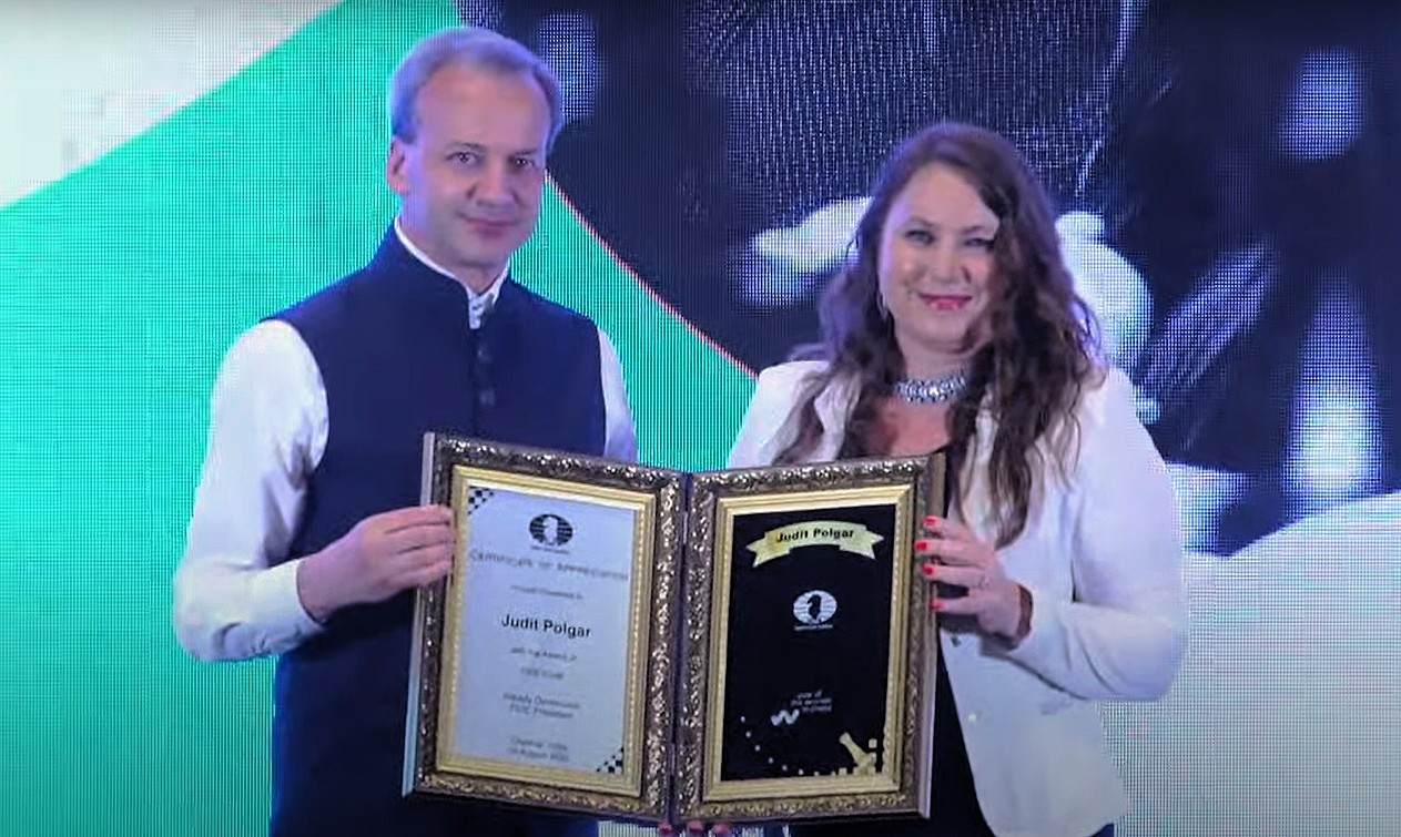 Polgár Judit kapta elsőként a FIDE ICON díjat